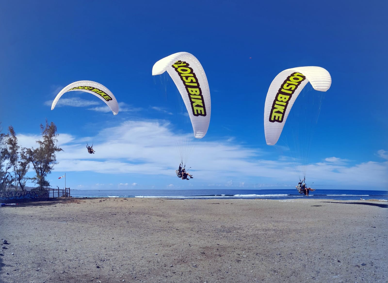 Paragliding above the lagoon